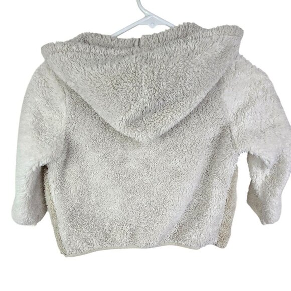 Old Navy Neutral Beige Tan Fleece Sherpa Zip Hoodie Toddler Size 4T - Picture 5 of 9
